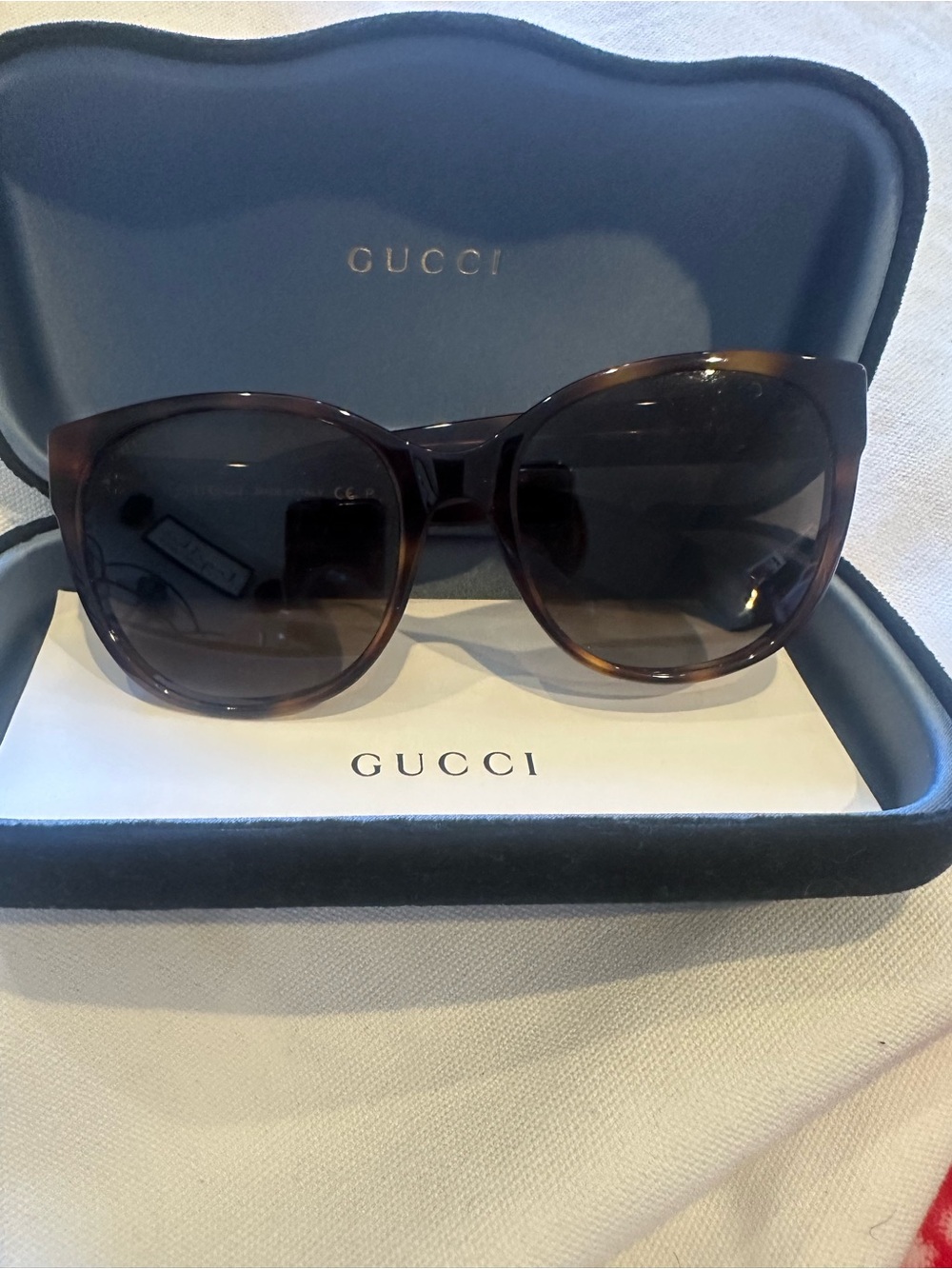 Gucci Women's Tortoiseshell Sunglasses with Dark Gradient Lenses